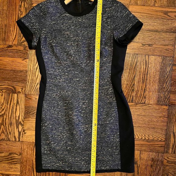 Madewell Blue Tweed Dress Size 2 with Slight Metallic Thread - Picture 3 of 5